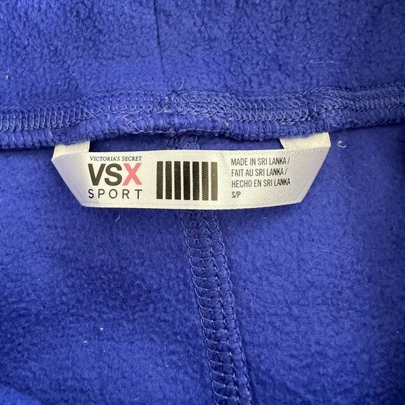 VSX Sport Victoria’s Secret Blue Mock Neck Fleece Pullover Sweatshirt Size Small - Picture 3 of 10